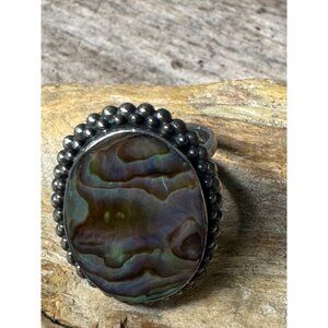 Sterling Silver 925 Abalone Shell Bali Indonesia Size 10 Ring 10.8g